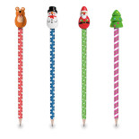 Ołówek z nakładką TRENDHAUS MM SF, świąteczny, mix kolorów