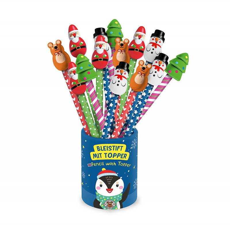 Ołówek z nakładką TRENDHAUS MM SF, świąteczny, mix kolorów