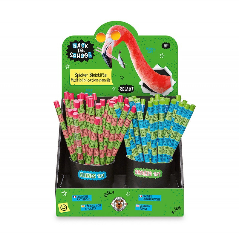 Ołówek z tabliczką mnożenia TRENDHAUS BTS, mix kolorów neonowych