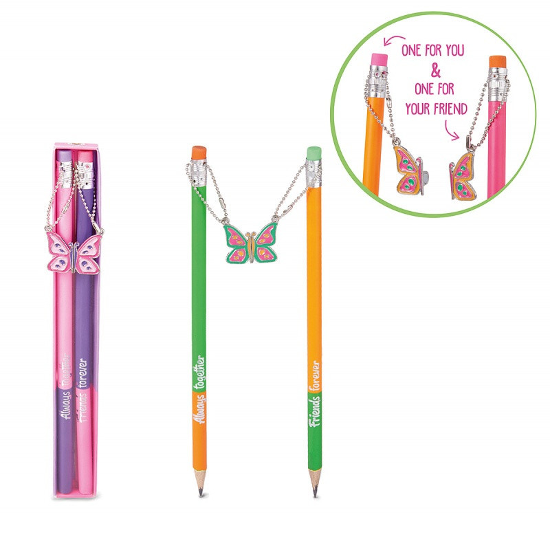 Ołówki TRENDHAUS GFH Best-friends, z motylkiem zawieszką, 2 szt., mix kolorów