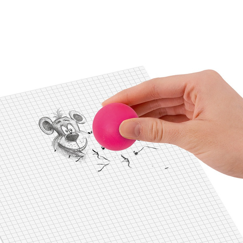 Zestaw piłka kauczukowa i gumka do ścierania 2w1 TRENDHAUS, 3 szt., mix kolorów