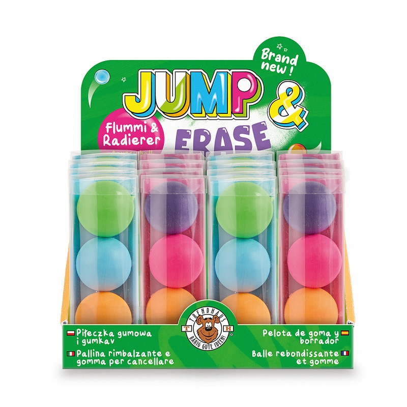 Zestaw piłka kauczukowa i gumka do ścierania 2w1 TRENDHAUS, 3 szt., mix kolorów