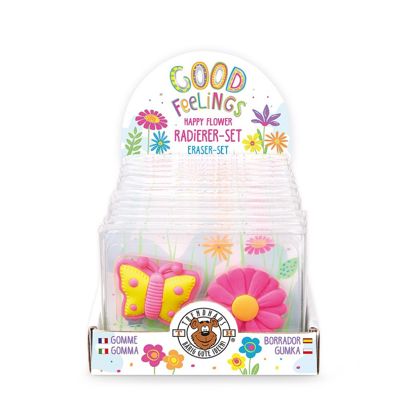 Gumki TRENDHAUS GFH, kwiatek i motylek, 2 szt., mix kolorów