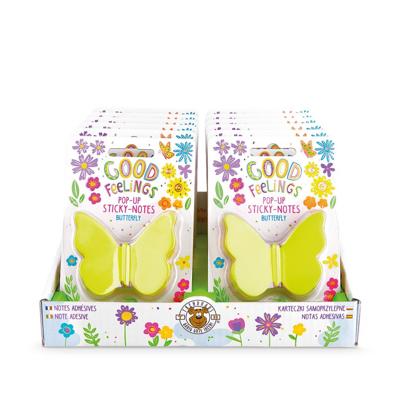 Karteczki samoprzylepne TRENDHAUS GFH, motylek, 5 x 20 kart., mix kolorów