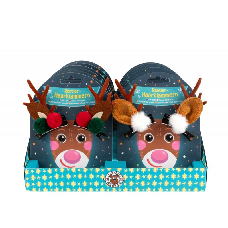 Spinki do włosów TRENDHAUS MM, renifery, 2 szt., mix kolorów