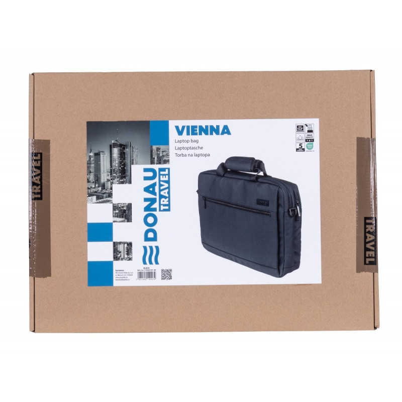 Torba na laptopa DONAU TRAVEL Vienna, 15,6", 10l, czarna
