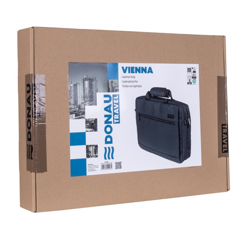 Torba na laptopa DONAU TRAVEL Vienna, 15,6", 10l, czarna
