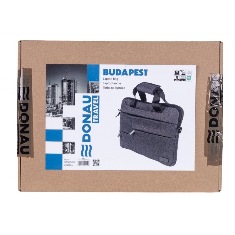 Torba na laptopa DONAU TRAVEL Budapest, 14", 3l, szara