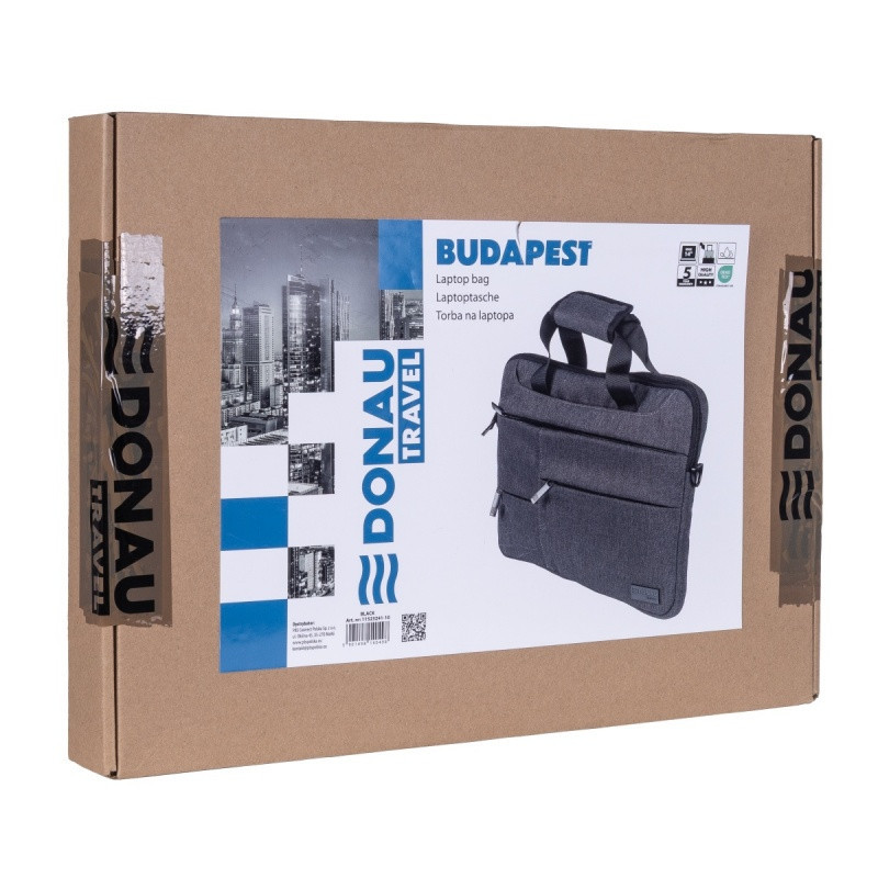 Torba na laptopa DONAU TRAVEL Budapest, 14", 3l, szara