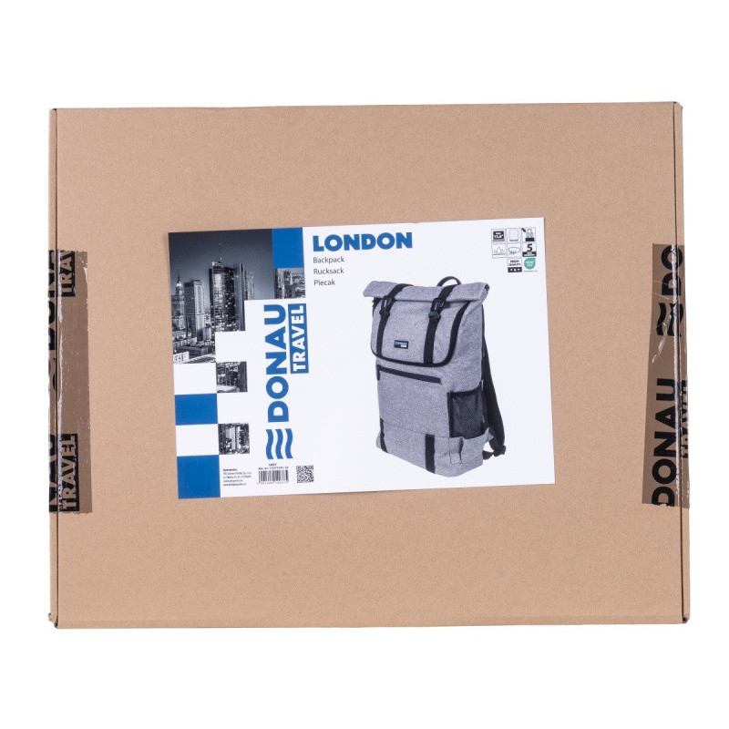 Plecak DONAU TRAVEL London, 15,6", 18l, szary