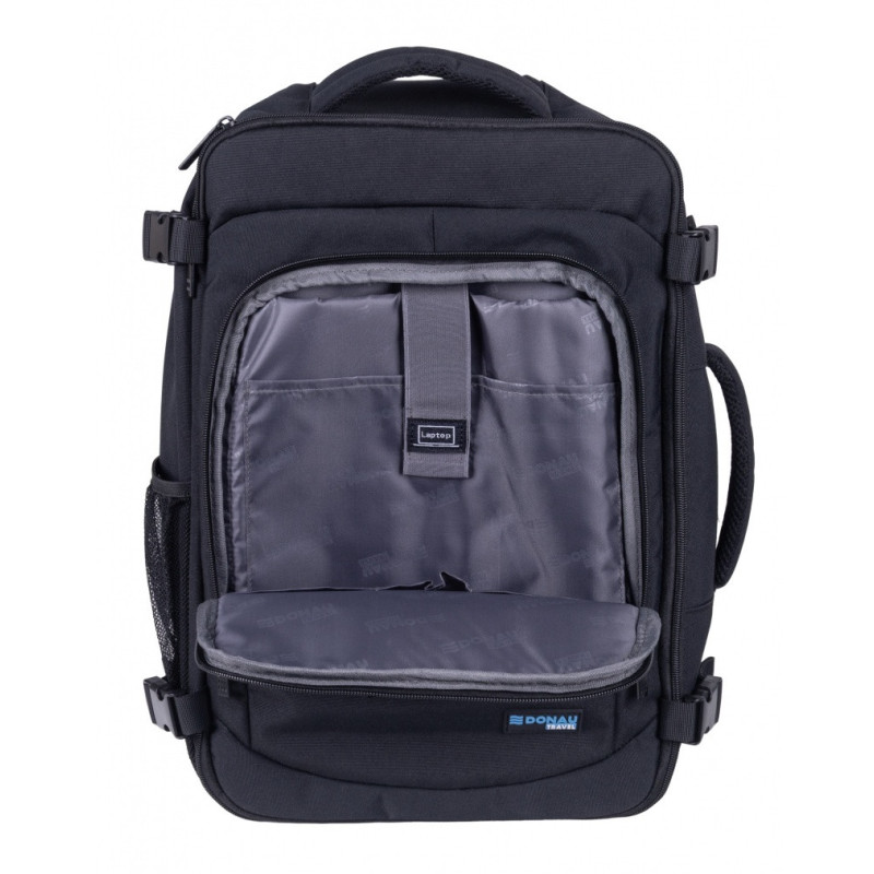 Plecak DONAU TRAVEL Warsaw, 15,6", 23l, USB + kabel, czarny
