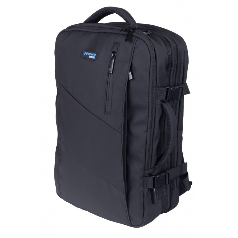 Plecak DONAU TRAVEL Prague, 17", 32l, USB + kabel, czarny