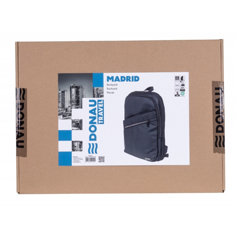 Plecak DONAU TRAVEL Madrid, 15,6", 14l, czarny