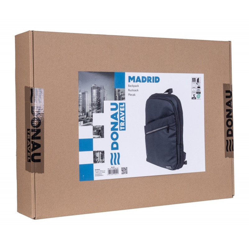Plecak DONAU TRAVEL Madrid, 15,6", 14l, czarny