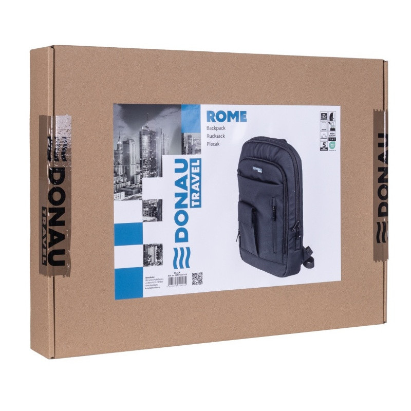 Plecak DONAU TRAVEL Rome, 13,3", 9l, czarny
