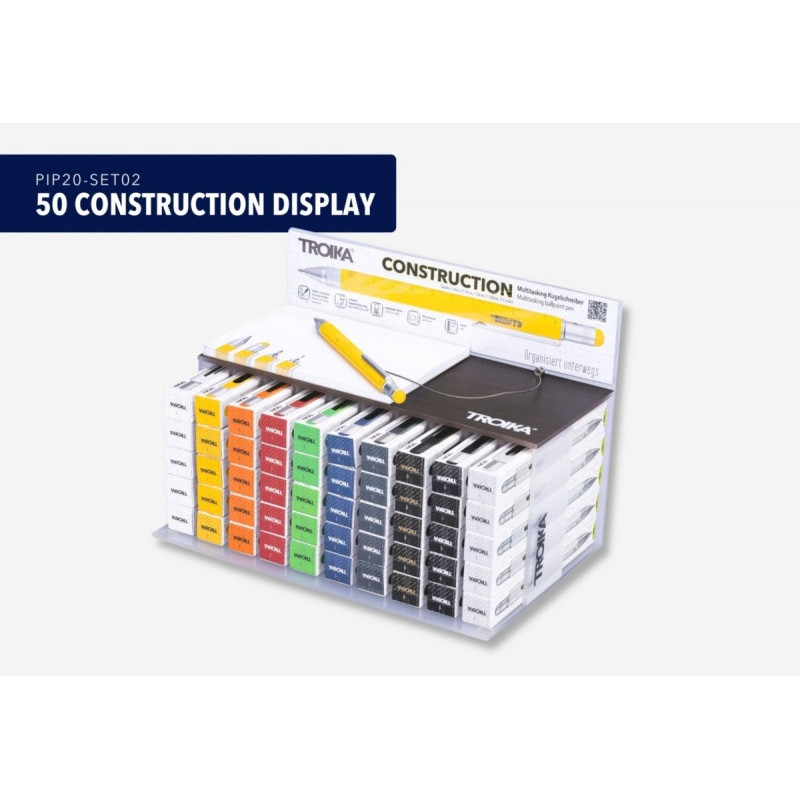 Display długopisów wielozadaniowych TROIKA Construction, 50 szt.