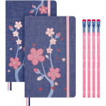 Zestaw BLACKWING X MOLESKINE 2025, notes Sakura, L, 13x21cm, gładki, w linie + 4 ołówki, edycja limitowana, w pudełku