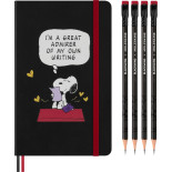 Zestaw MOLESKINE Peanuts Themed 2025, notes Snoopy + 4 ołówki, edycja limitowana, w pudełku