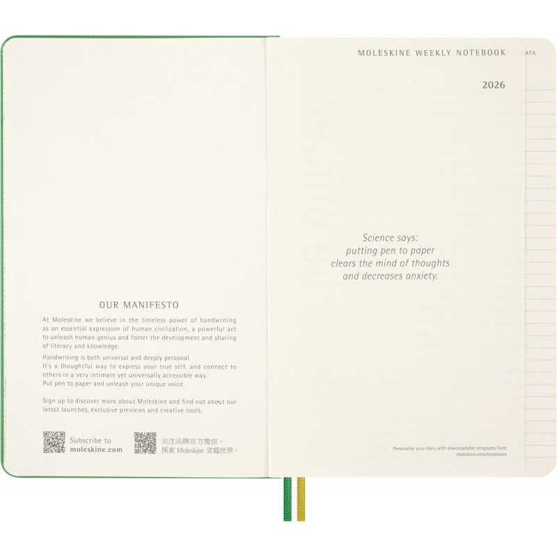 Kalendarz dzienny MOLESKINE 2026, 12M, L, twarda oprawa, 13x21cm, Peanuts Charlie&Snoopy