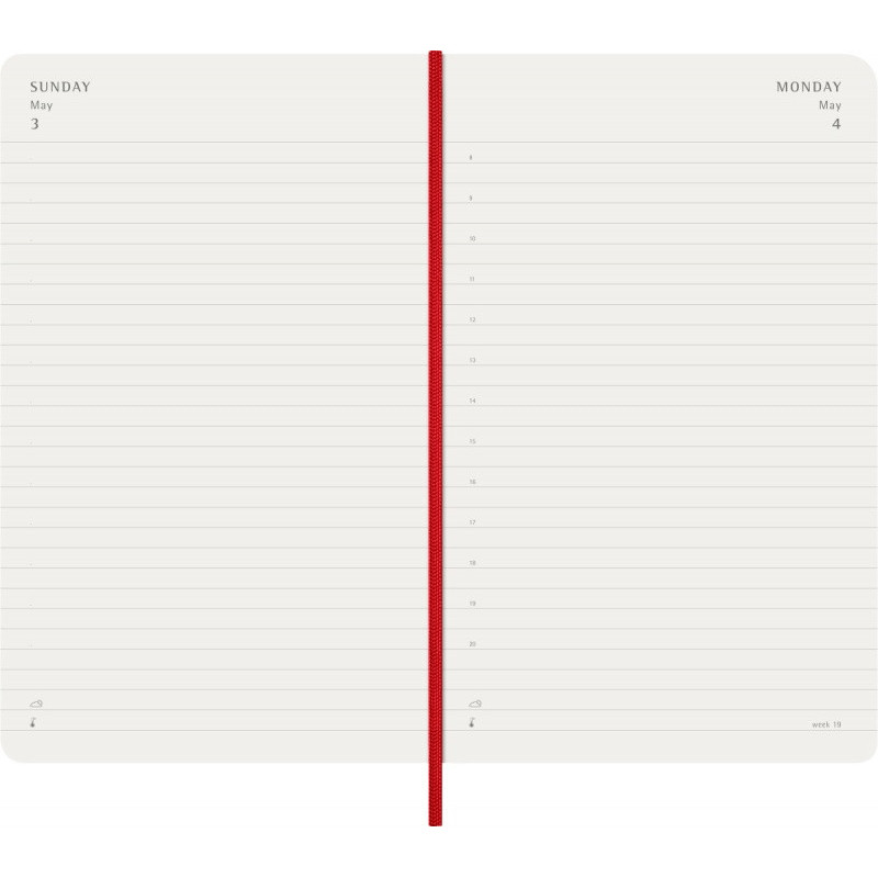 Kalendarz dzienny MOLESKINE 2026, 12M, L, miękka oprawa, 13x21cm, scarlet red