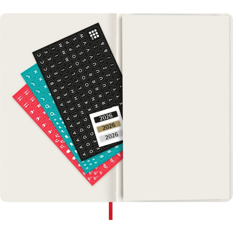 Kalendarz dzienny MOLESKINE 2026, 12M, L, miękka oprawa, 13x21cm, scarlet red