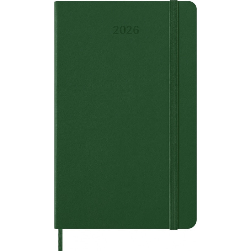 Kalendarz dzienny MOLESKINE 2026, 12M, L, twarda oprawa, 13x21cm, myrtle green