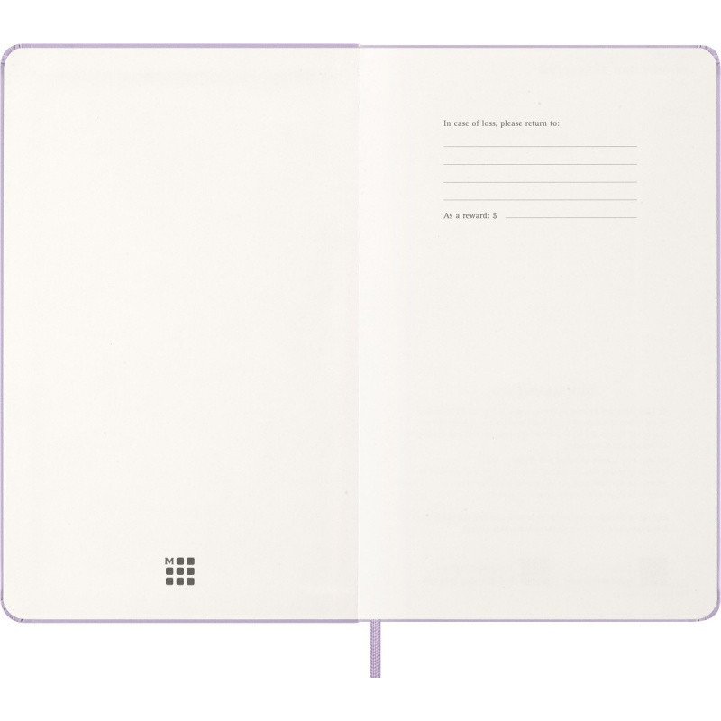 Kalendarz dzienny MOLESKINE 2026, 12M, L, twarda oprawa, 13x21cm, pastel lilac