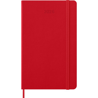 Kalendarz dzienny MOLESKINE 2026, 12M, L, twarda oprawa, 13x21cm, scarlet red
