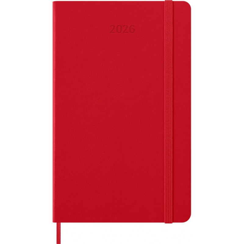 Kalendarz dzienny MOLESKINE 2026, 12M, L, twarda oprawa, 13x21cm, scarlet red