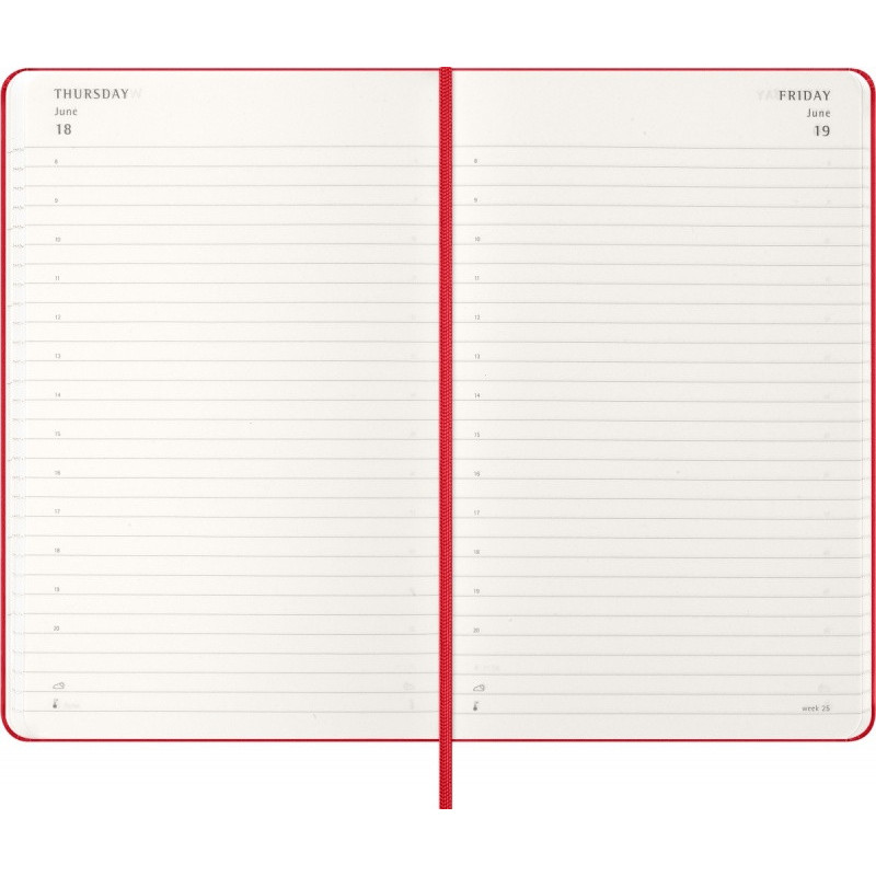 Kalendarz dzienny MOLESKINE 2026, 12M, L, twarda oprawa, 13x21cm, scarlet red