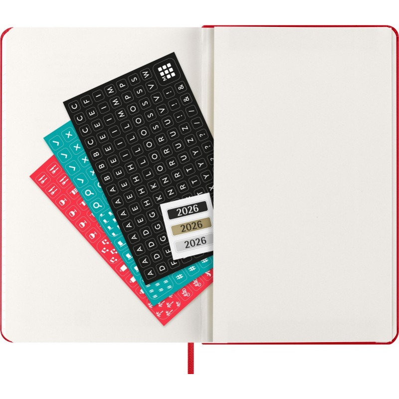 Kalendarz dzienny MOLESKINE 2026, 12M, L, twarda oprawa, 13x21cm, scarlet red