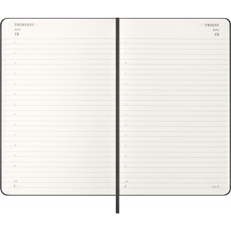 Kalendarz dzienny MOLESKINE 2026, 12M, L, twarda oprawa, 13x21cm, czarny