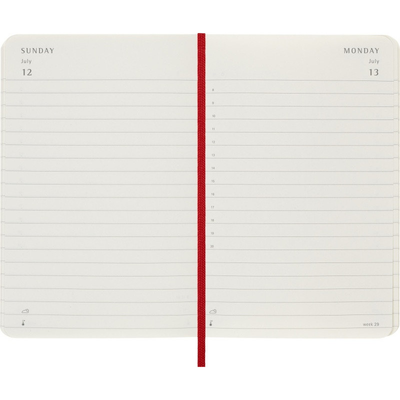 Kalendarz dzienny MOLESKINE 2026, 12M, P, miękka oprawa, 9x14cm, scarlet red