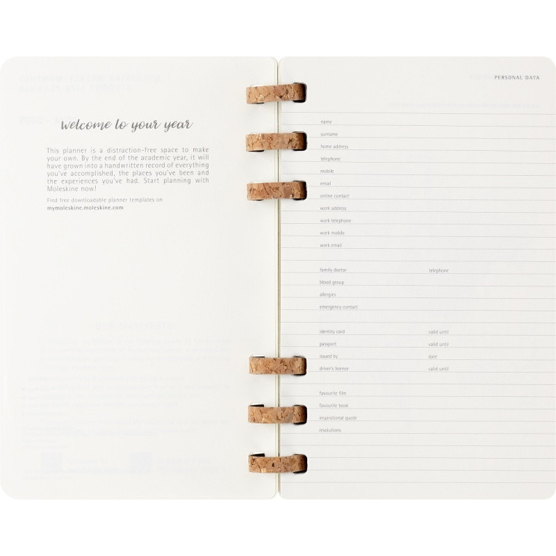 Kalendarz tygodniowy/miesięczny na spirali MOLESKINE 2026, 12M, L, miękka oprawa, 13x21cm, czarny