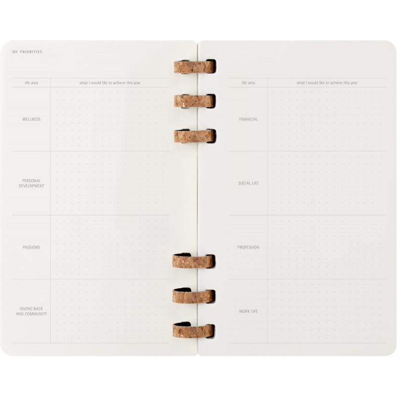 Kalendarz tygodniowy/miesięczny na spirali MOLESKINE 2026, 12M, L, miękka oprawa, 13x21cm, czarny