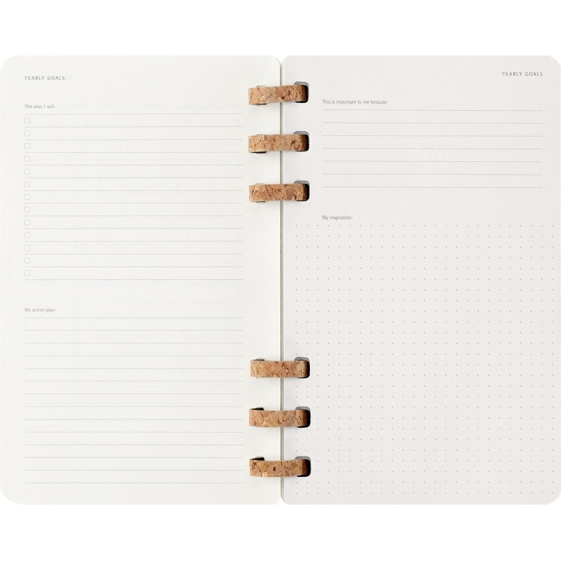 Kalendarz tygodniowy/miesięczny na spirali MOLESKINE 2026, 12M, L, miękka oprawa, 13x21cm, czarny