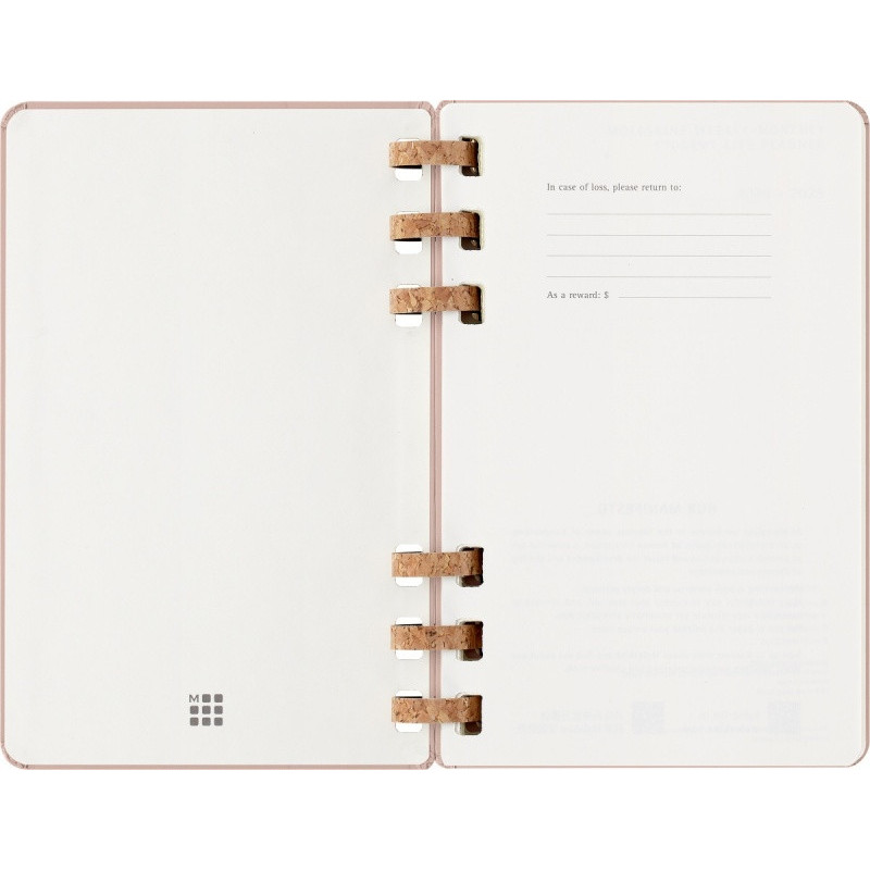 Kalendarz tygodniowy/miesięczny na spirali MOLESKINE 2026, 12M, L, twarda oprawa, 13x21cm, crush almond