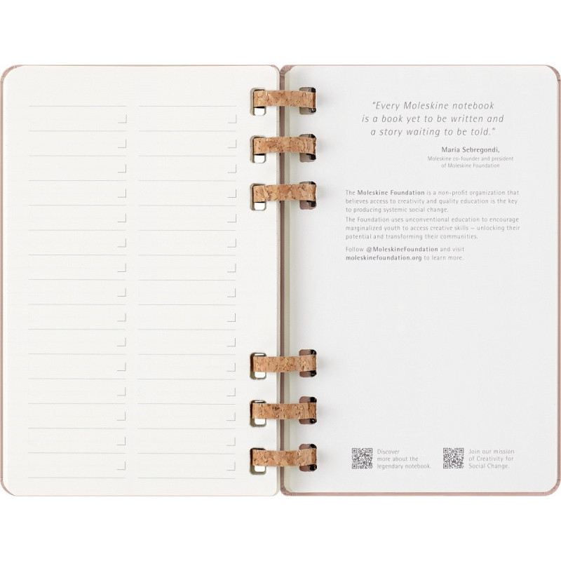 Kalendarz tygodniowy/miesięczny na spirali MOLESKINE 2026, 12M, L, twarda oprawa, 13x21cm, crush almond