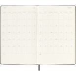 Kalendarz tygodniowy horyzontalny MOLESKINE 2025/26, 18M, L, twarda oprawa, 13x21cm, czarny