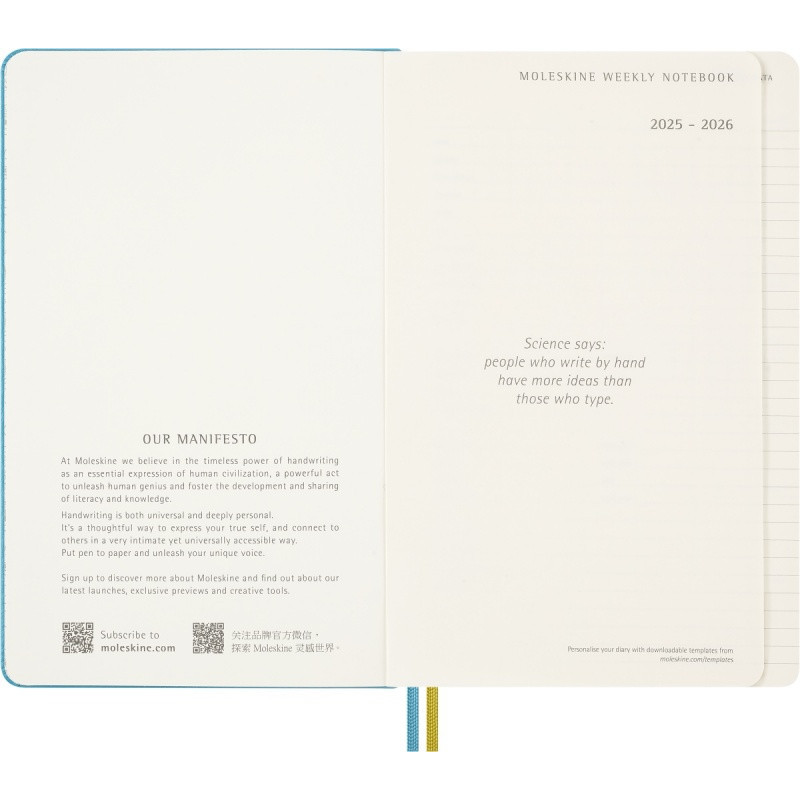 Kalendarz tygodniowy MOLESKINE 2025/26,18M, L, twarda oprawa, 13x21cm, edycja limitowana, Peanuts Charlie&Lucy