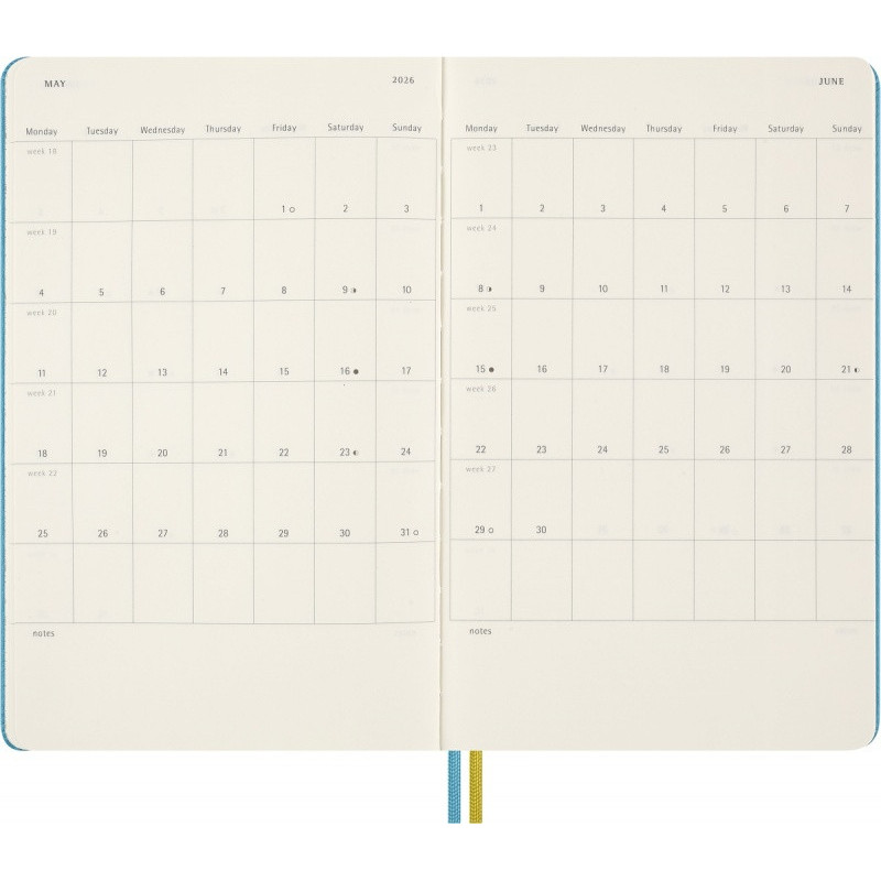 Kalendarz tygodniowy MOLESKINE 2025/26,18M, L, twarda oprawa, 13x21cm, edycja limitowana, Peanuts Charlie&Lucy