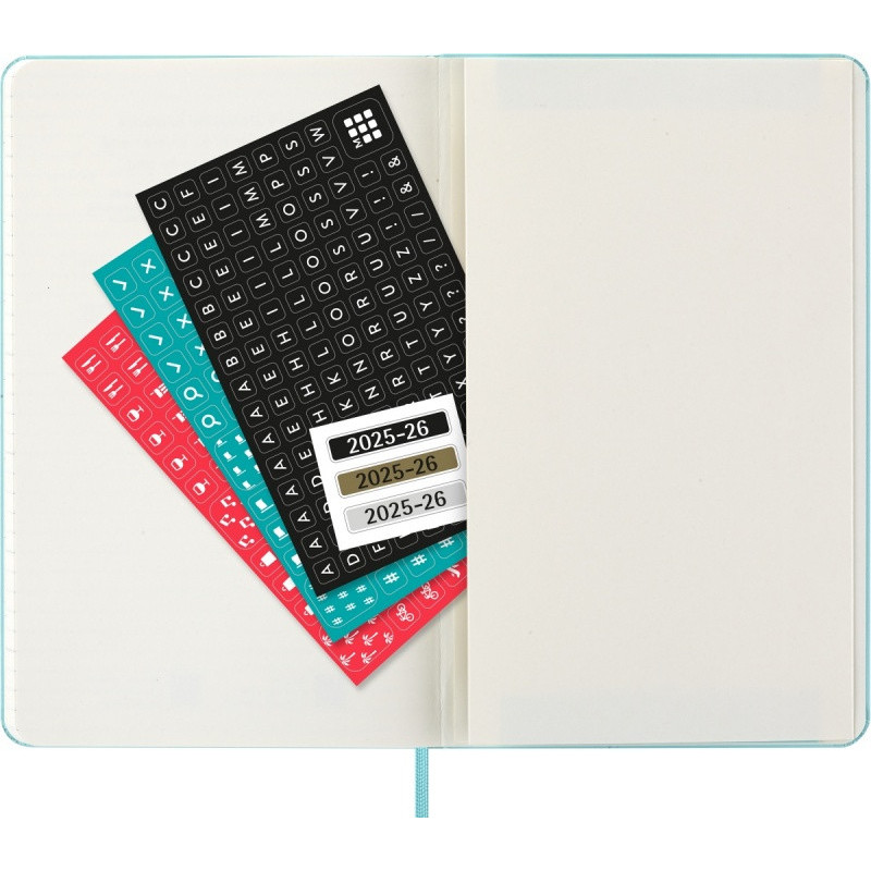 Kalendarz tygodniowy MOLESKINE 2025/26, 18M, L, twarda oprawa, 13x21cm, aquamarine