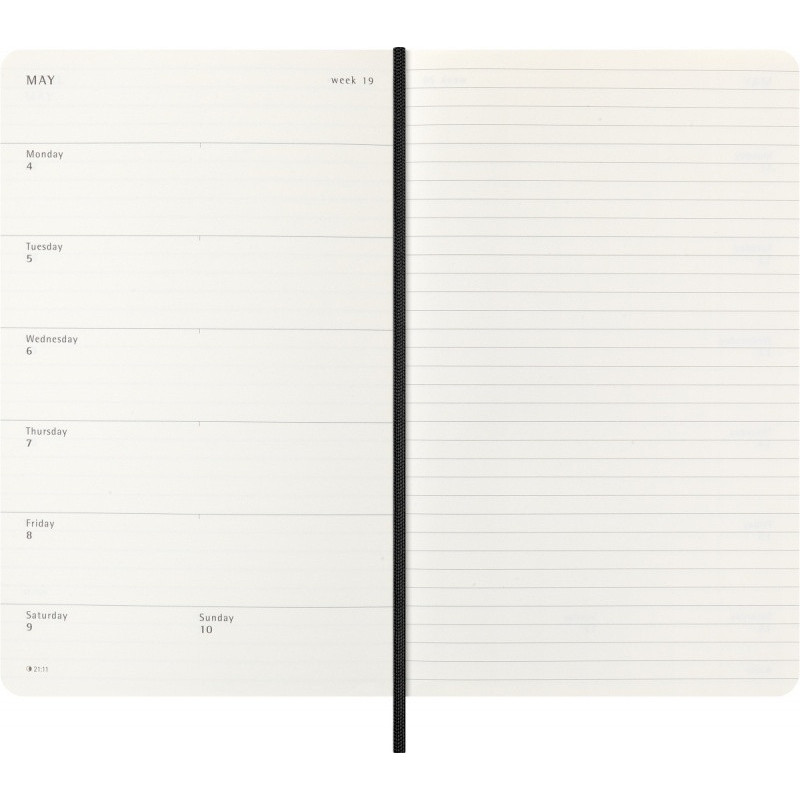 Kalendarz tygodniowy MOLESKINE 2026, 12M, L, synt. skóra węża, 13x21cm, edycja limitowana, w pudełku, czarny