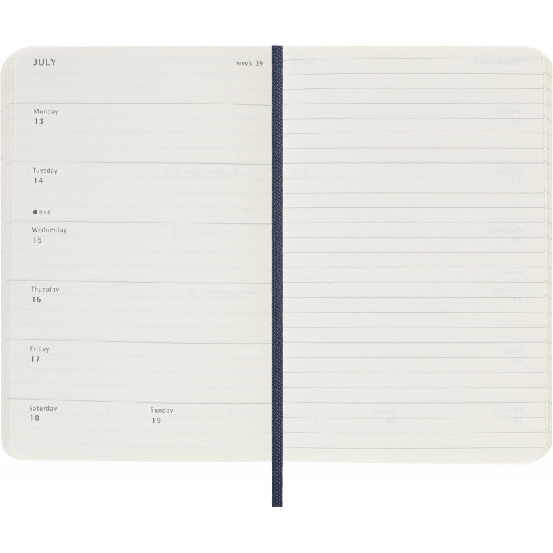 Kalendarz tygodniowy MOLESKINE 2026, 12M, P, miękka oprawa, 9x14cm, sapphire blue