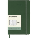 Kalendarz tygodniowy MOLESKINE 2026, 12M, P, twarda oprawa, 9x14cm, myrtle green