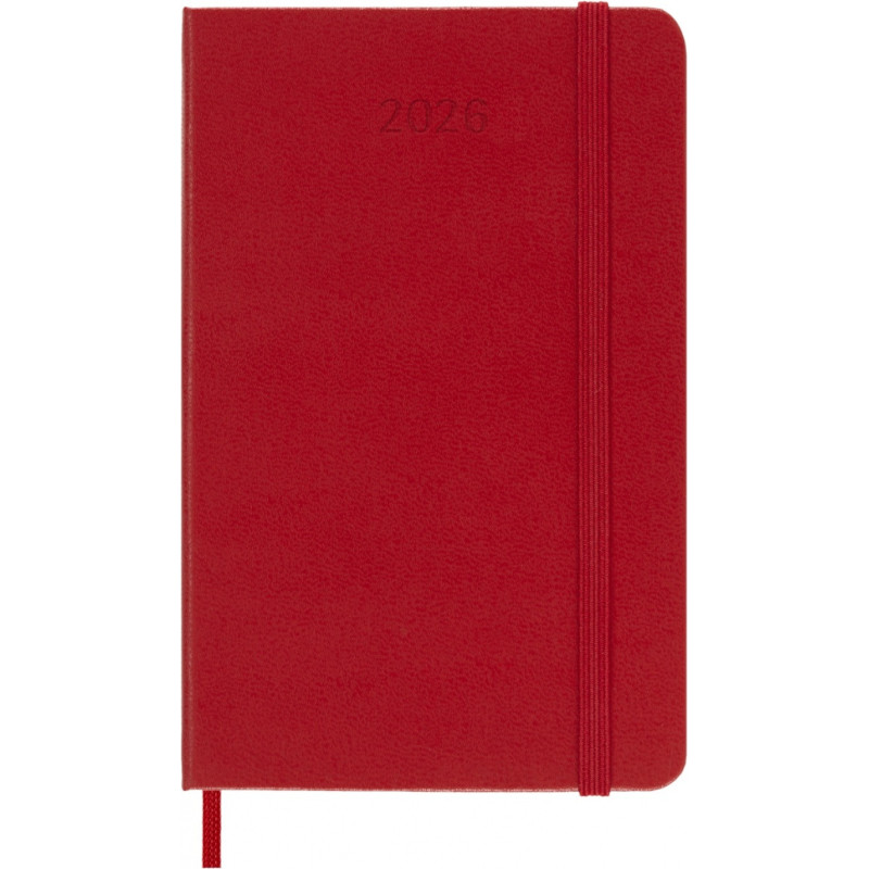 Kalendarz tygodniowy MOLESKINE 2026, 12M, P, twarda oprawa, 9x14cm, scarlet red