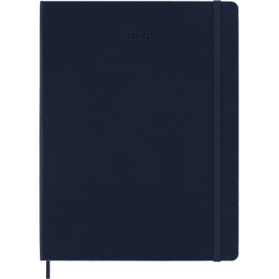 Kalendarz tygodniowy MOLESKINE 2026, 12M, XL, twarda oprawa, 19x25cm, sapphire blue
