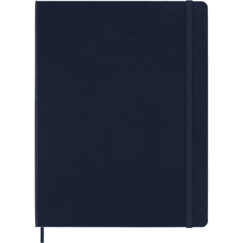 Kalendarz tygodniowy MOLESKINE 2026, 12M, XL, twarda oprawa, 19x25cm, sapphire blue