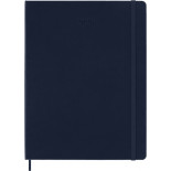 Kalendarz tygodniowy MOLESKINE 2026, 12M, XL, twarda oprawa, 19x25cm, sapphire blue