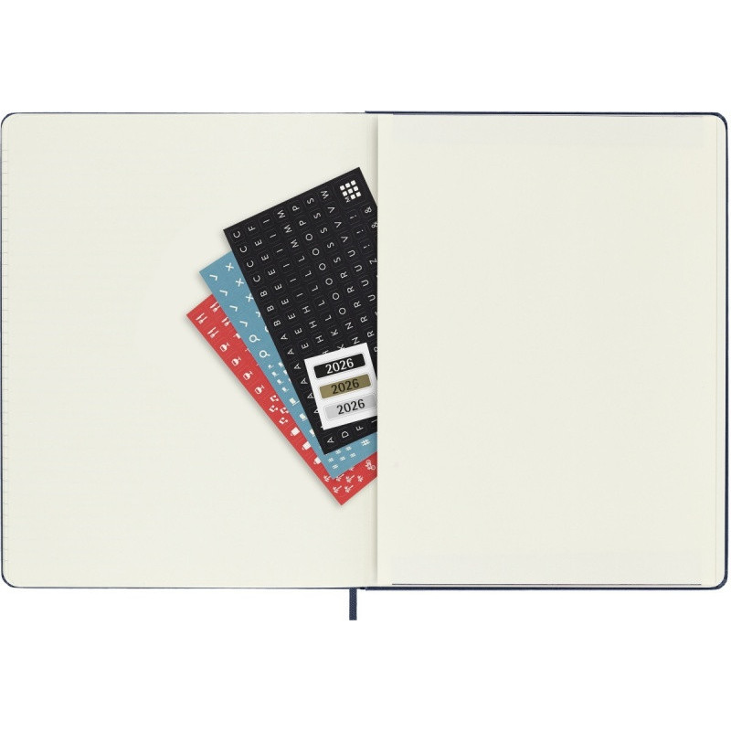 Kalendarz tygodniowy MOLESKINE 2026, 12M, XL, twarda oprawa, 19x25cm, sapphire blue